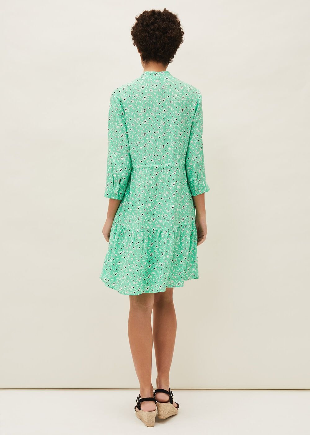 Diana Floral Swing Dress Green