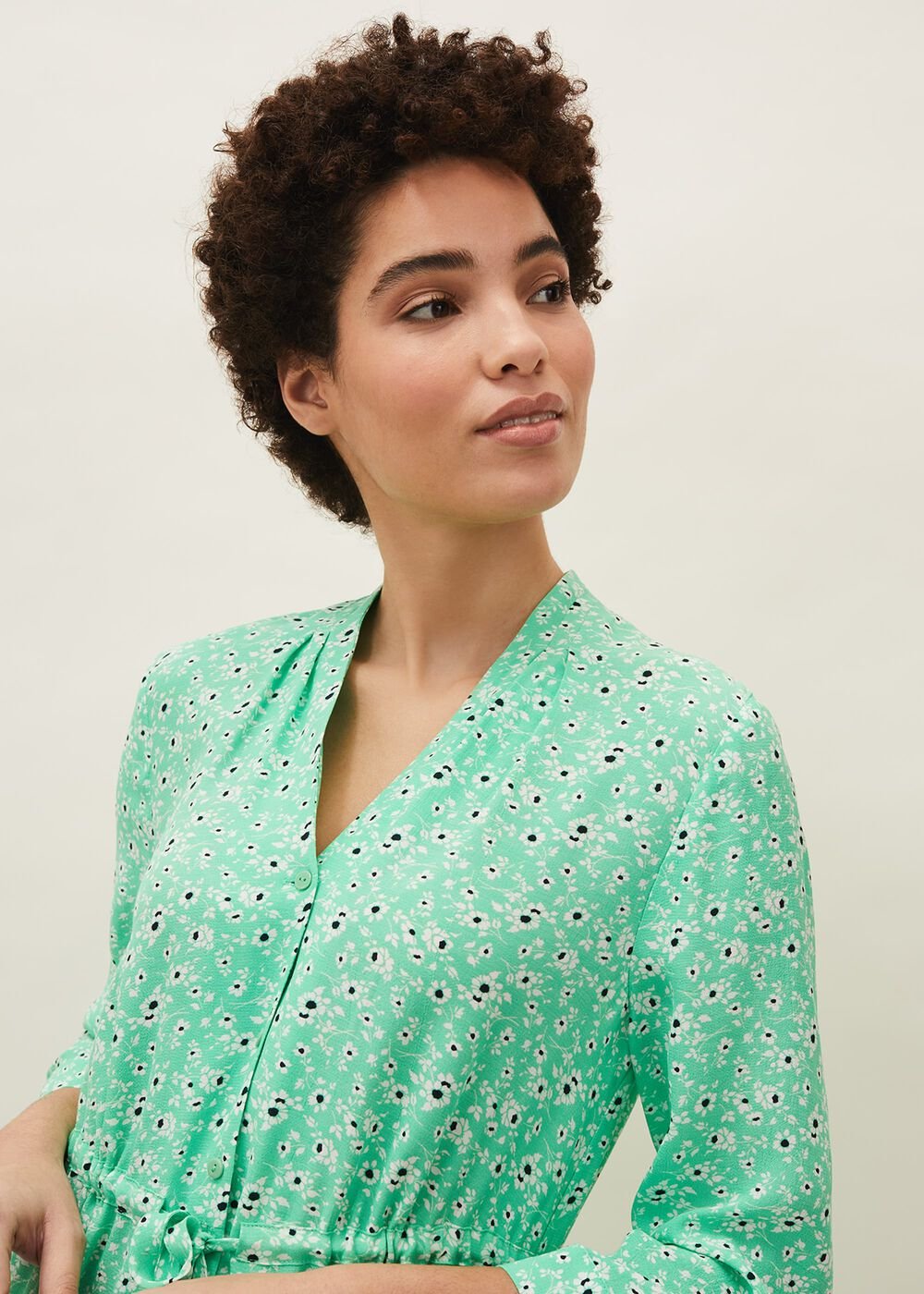 Diana Floral Swing Dress Green
