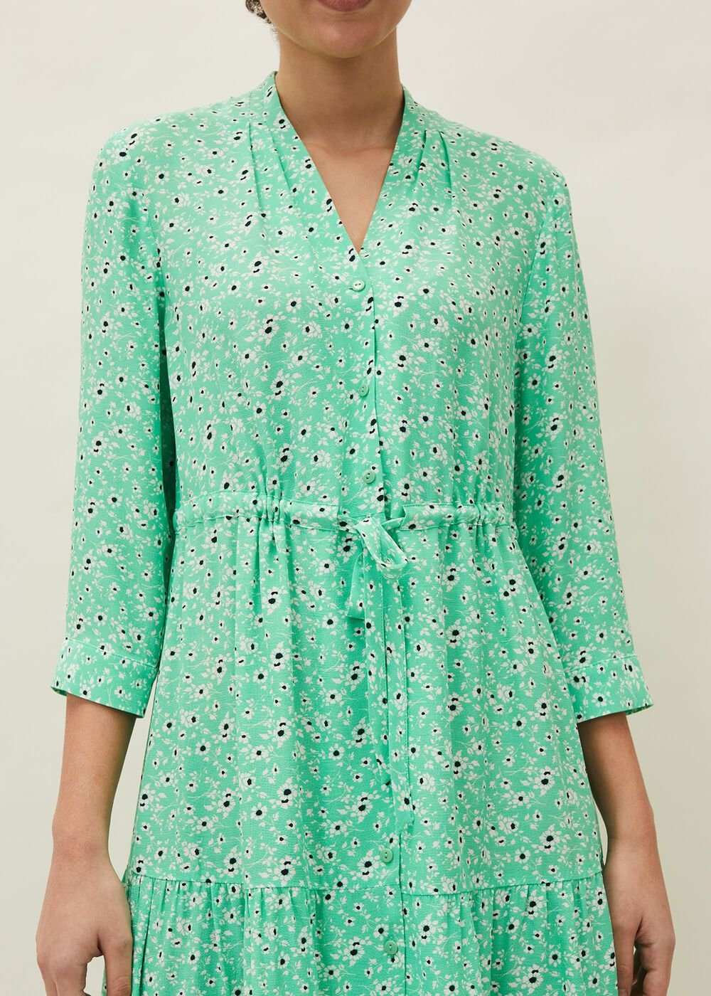 Diana Floral Swing Dress Green