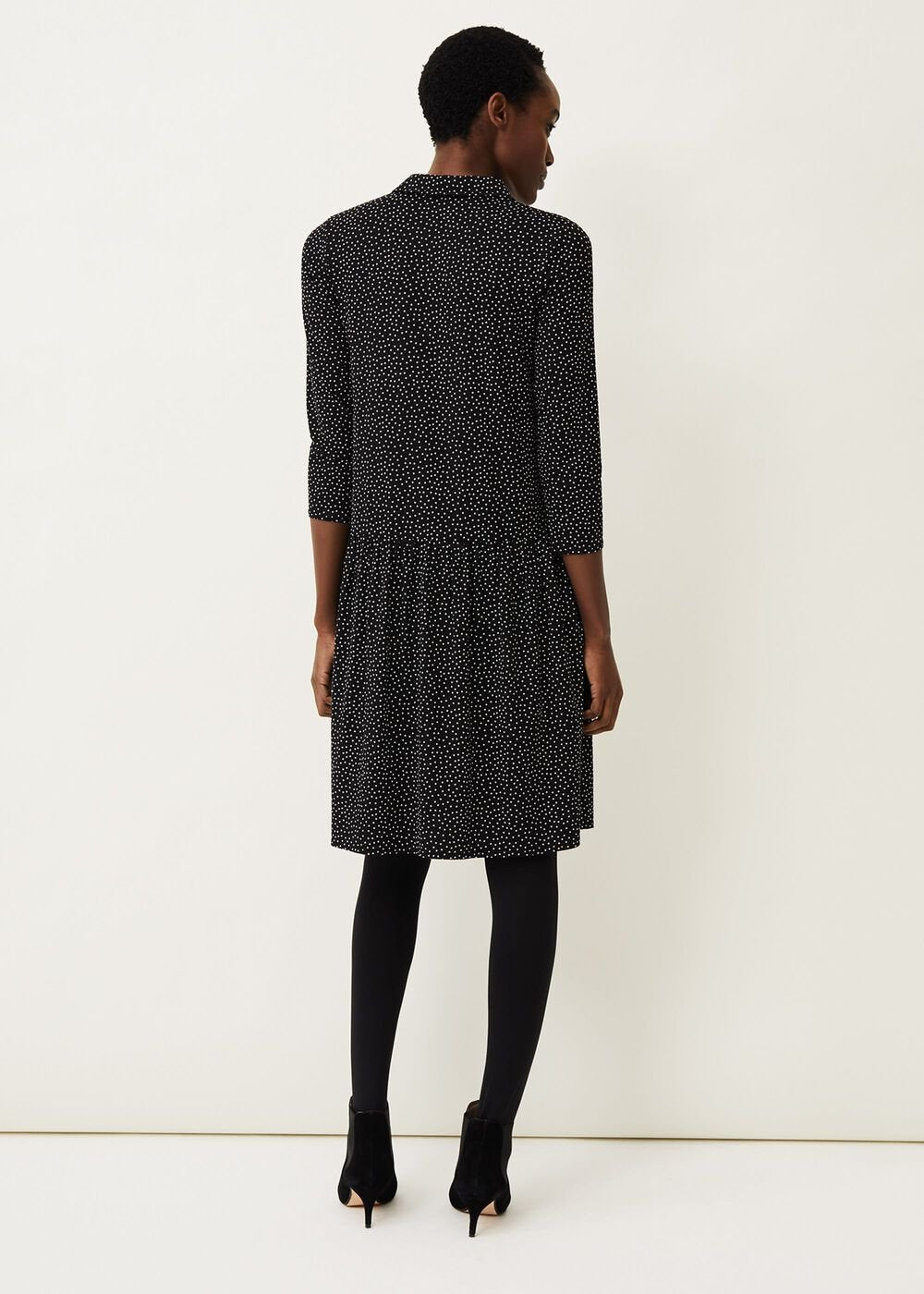 Mina Spot Print Shirt Dress Black/White