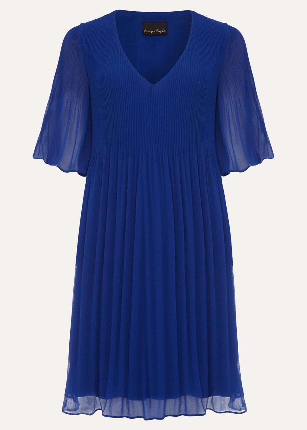 Ella Pleat Dress Cobalt
