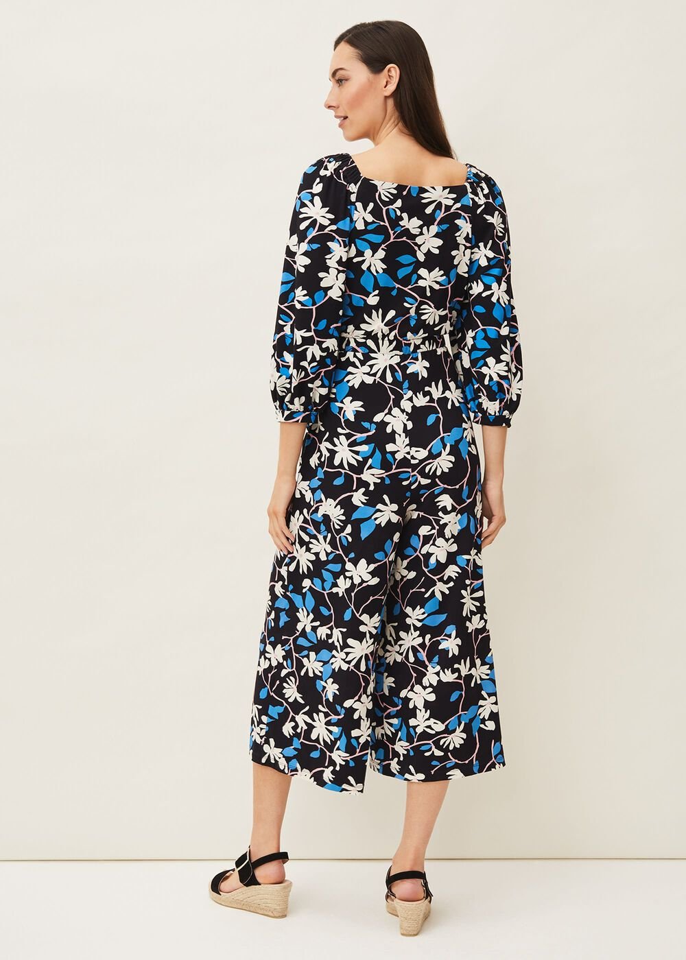 Magnolia Floral Jersey Jumpsuit Navy/Multi