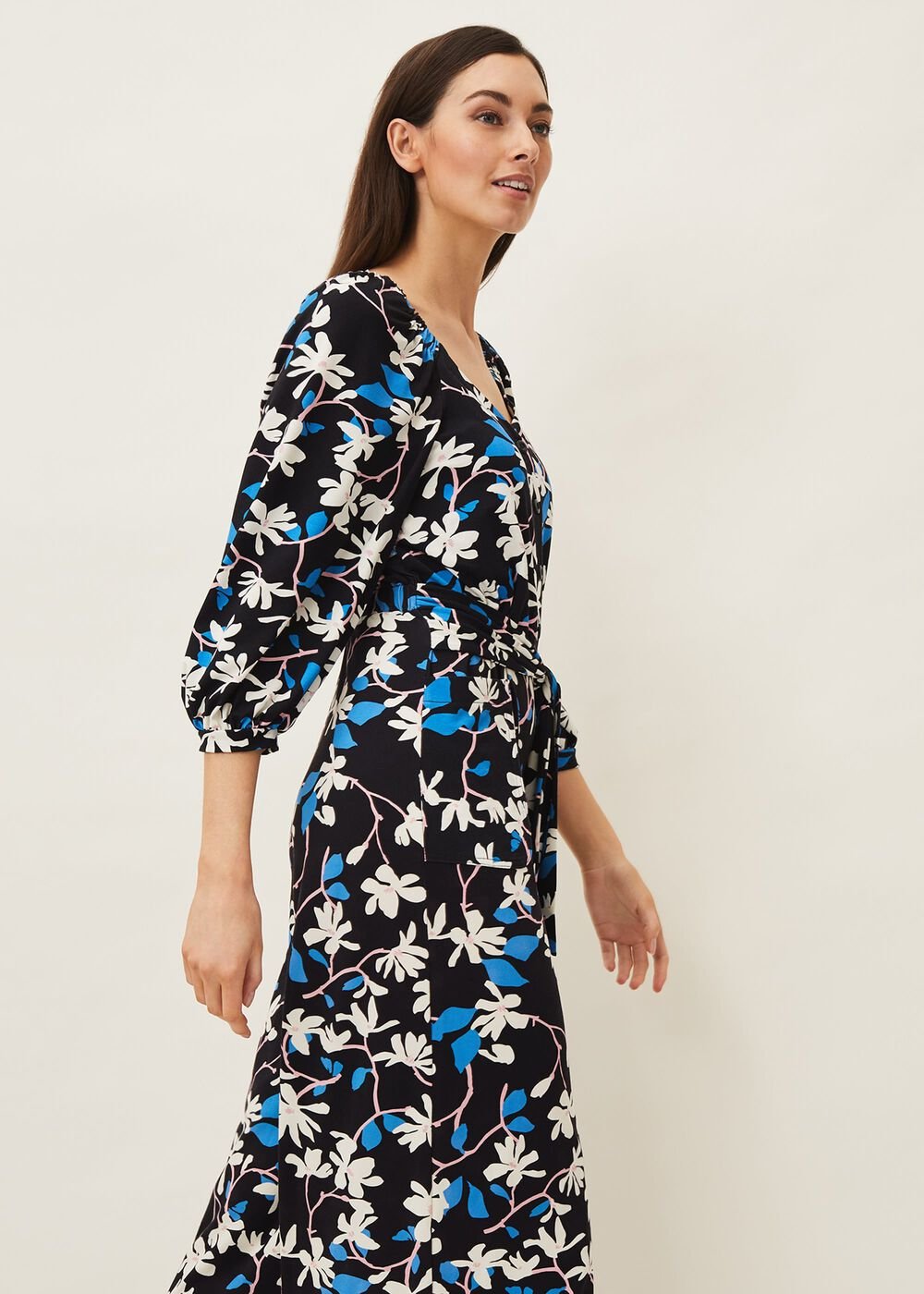 Magnolia Floral Jersey Jumpsuit Navy/Multi