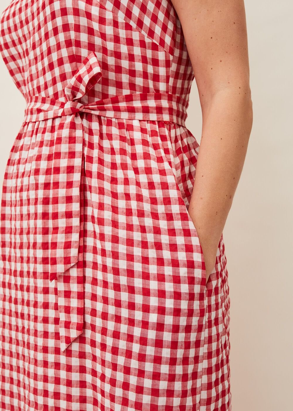Geri Gingham Maxi Dress Red/Ivory