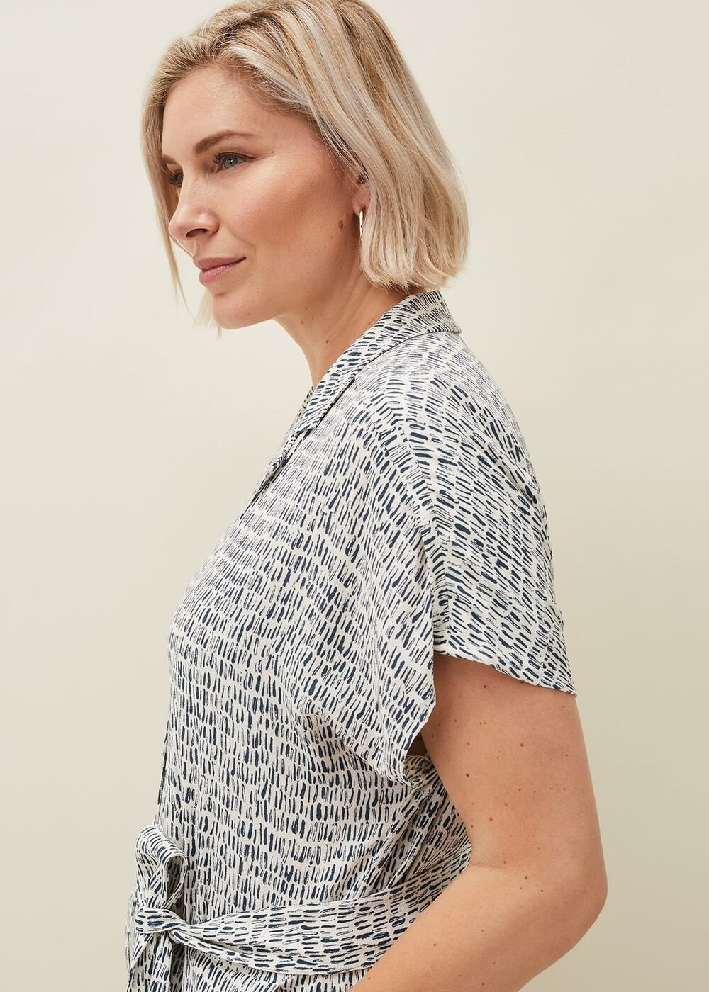 Paige Abstract Print Jumpsuit Navy/Ivory