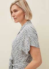 Paige Abstract Print Jumpsuit Navy/Ivory