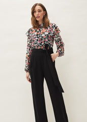 Sophie Floral Print Jumpsuit Black/Floral