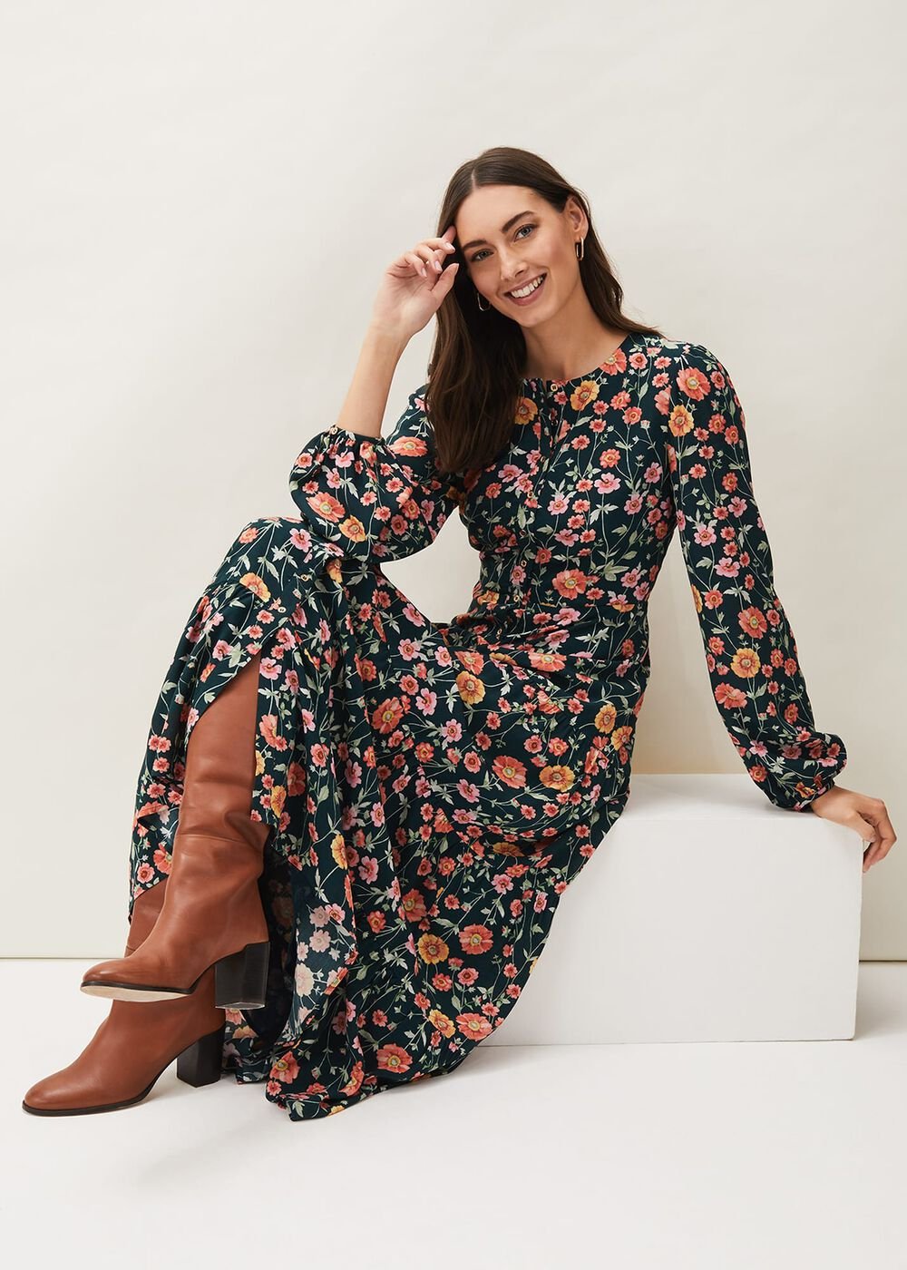 Matilda Floral Midaxi Dress Forest
