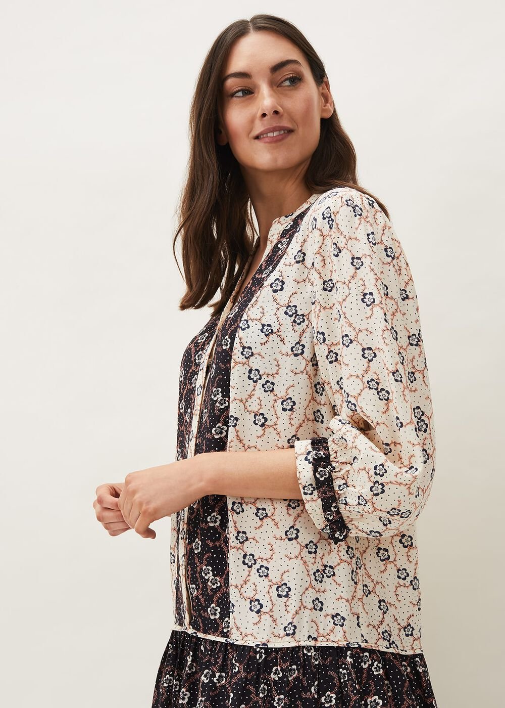 Buttercup Floral Dress Cream/Black