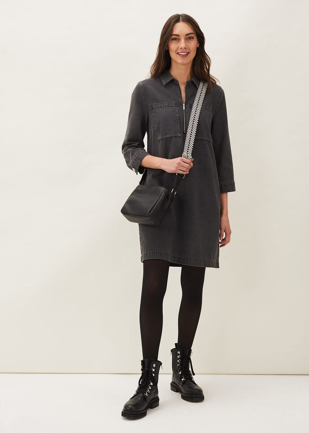 Kirsty Zip Dress Grey
