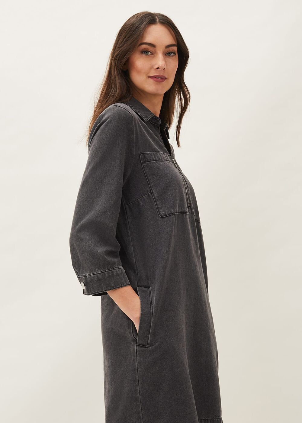 Kirsty Zip Dress Grey