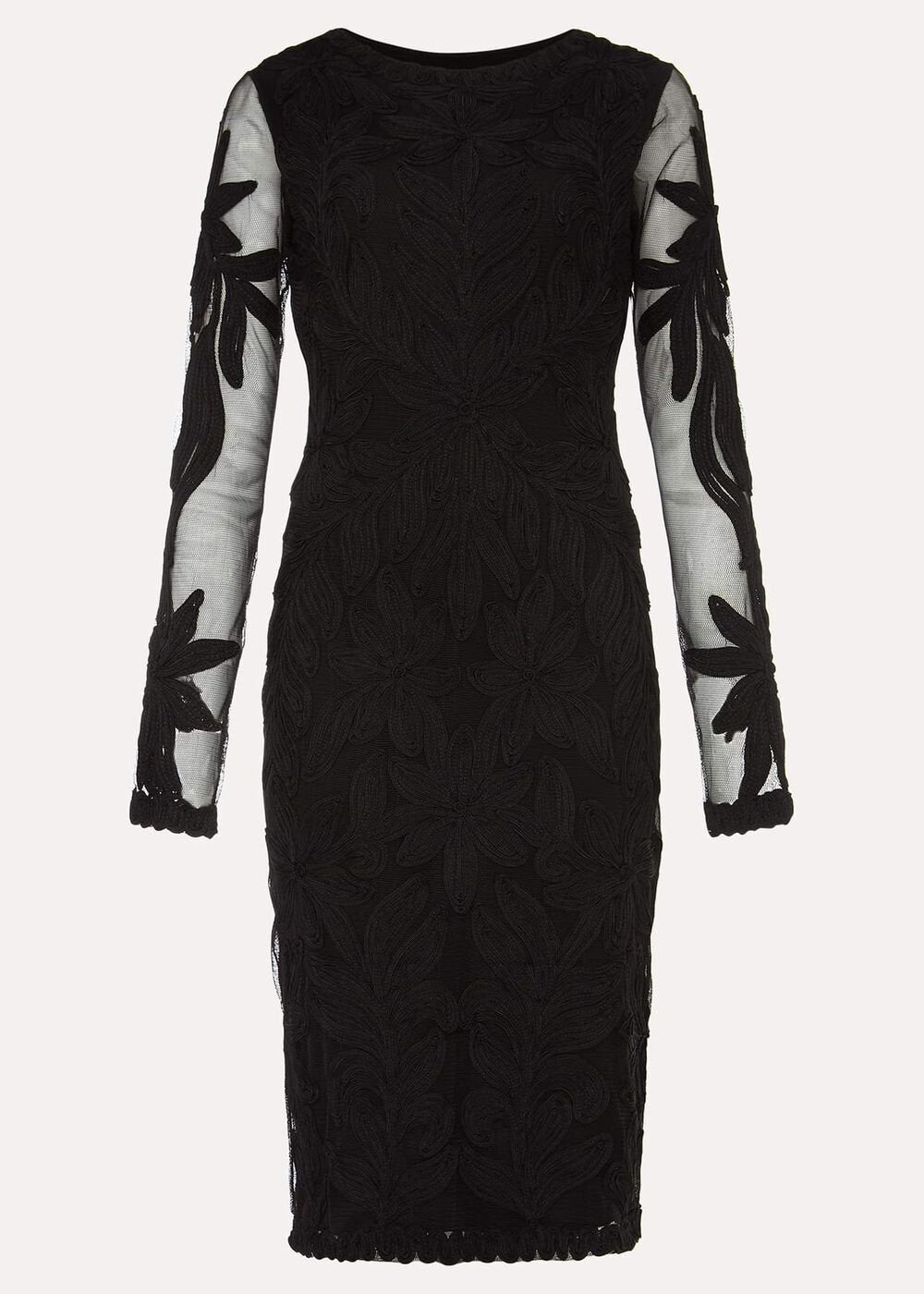 Isobel Tapework Lace Dress Black