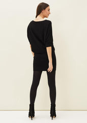 Becca Batwing Knitted Dress Black