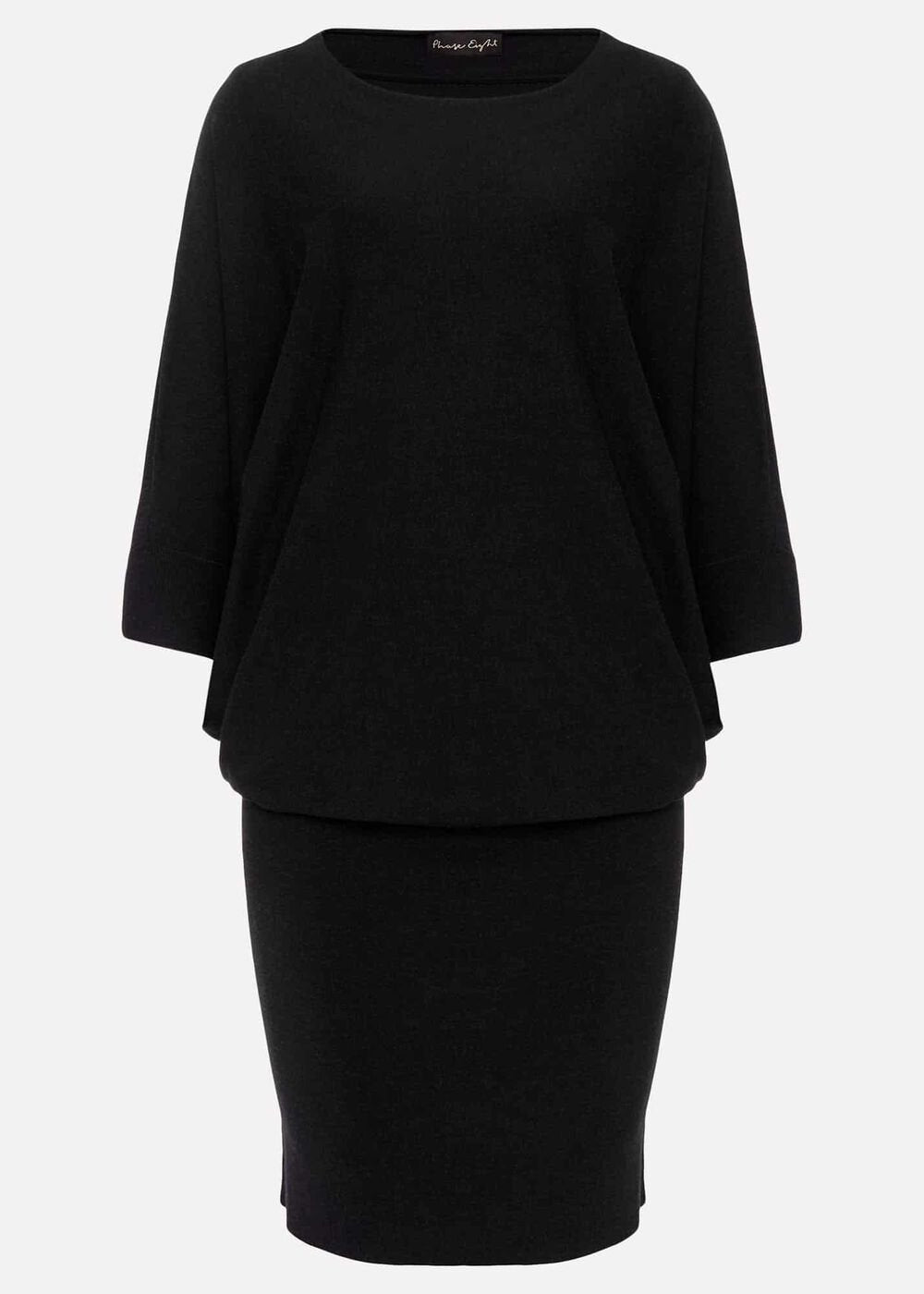 Becca Batwing Knitted Dress Black