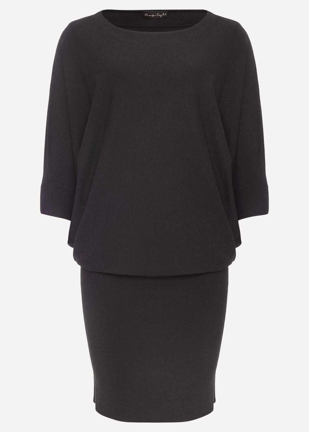 Becca Batwing Knitted Dress Charcoal