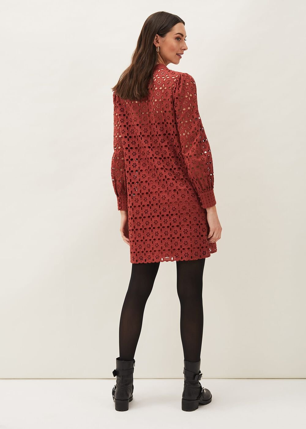 Rihanna Broderie Tunic Dress Spice