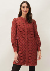 Rihanna Broderie Tunic Dress Spice