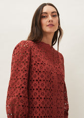 Rihanna Broderie Tunic Dress Spice