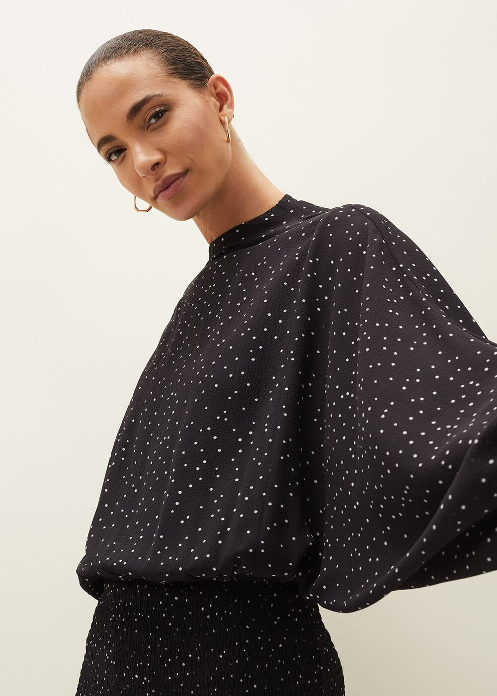 Becca Spot Print Dress Black/Ivory