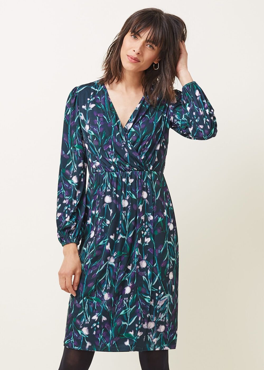 Beatrix Floral Jersey Dress Multi-Coloured