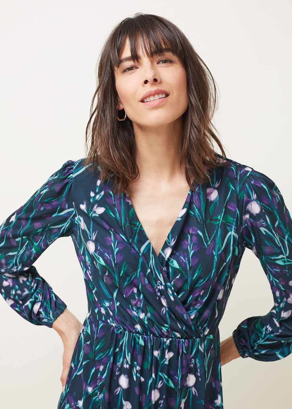Beatrix Floral Jersey Dress Multi-Coloured