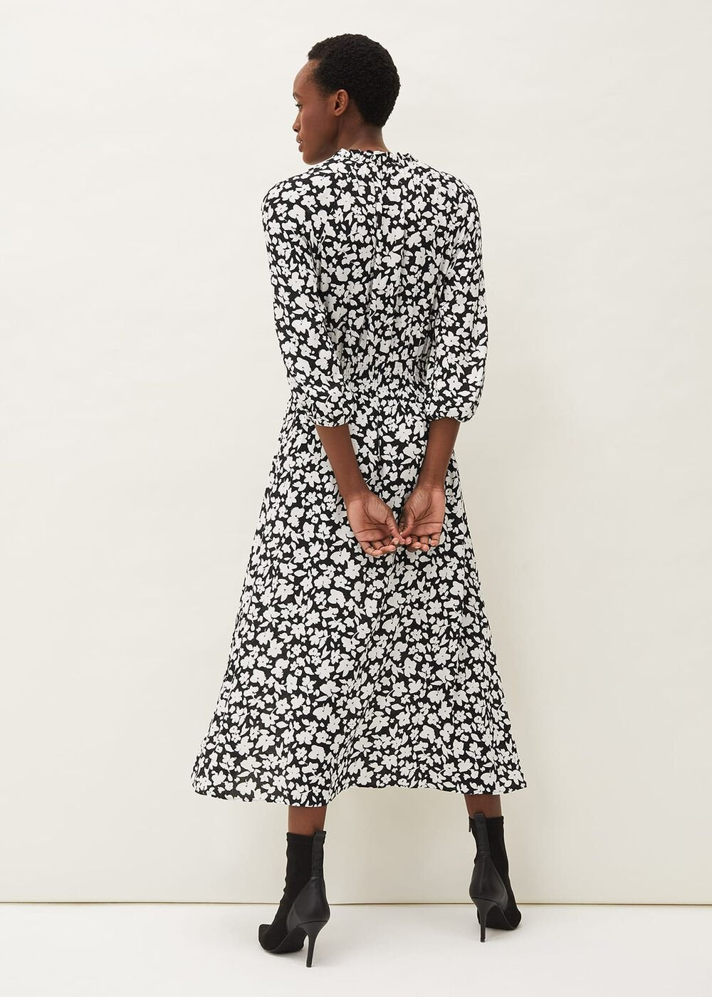 Phillipa Floral Midaxi Dress Black/Nude