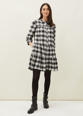 Meriah Check Swing Dress Black/Ivory