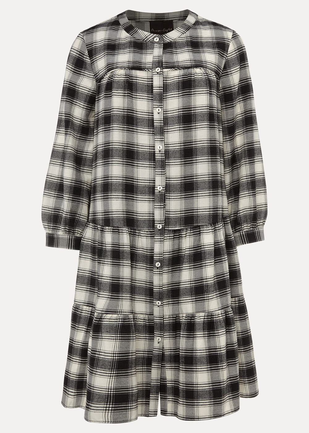 Meriah Check Swing Dress Black/Ivory