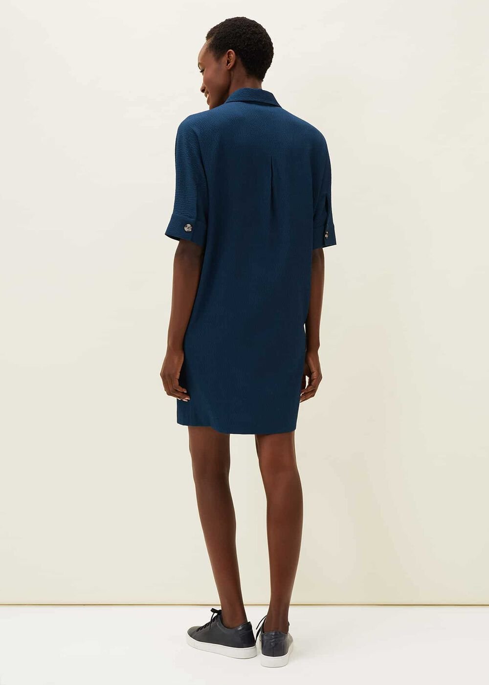 Faye Textured Tunic Dress Teal