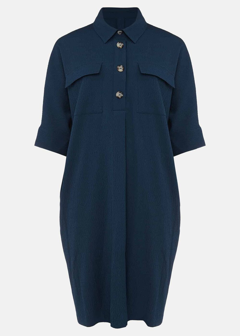 Faye Textured Tunic Dress Teal