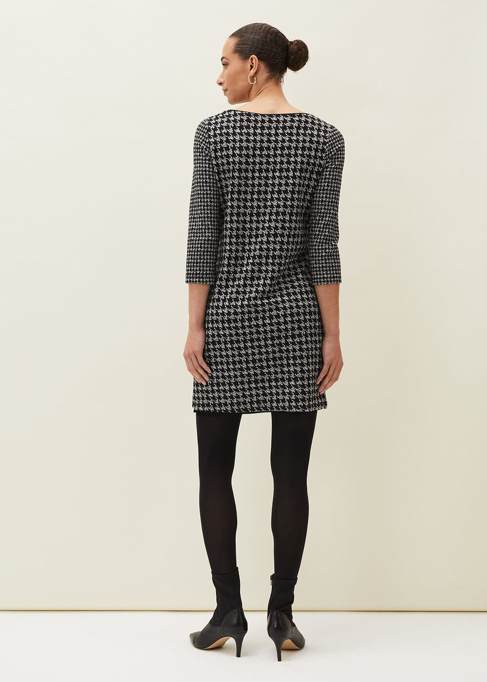 Lenia Check Shift Dress Black/Grey