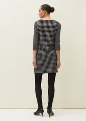 Lenia Check Shift Dress Black/Grey