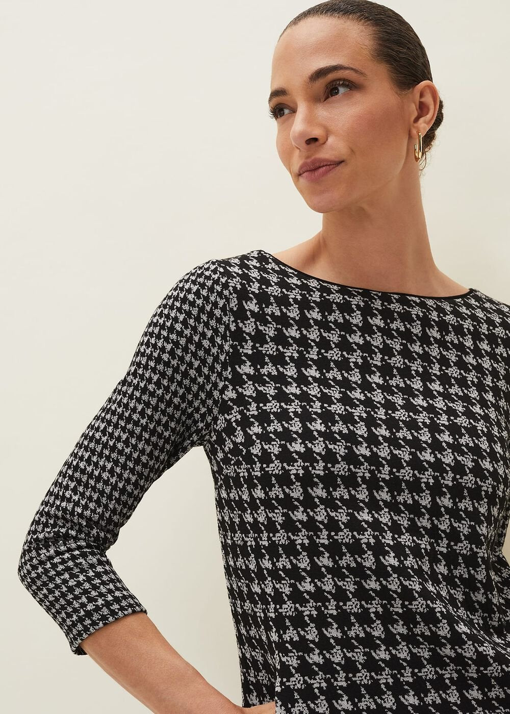 Lenia Check Shift Dress Black/Grey