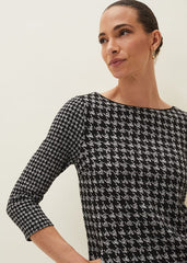 Lenia Check Shift Dress Black/Grey