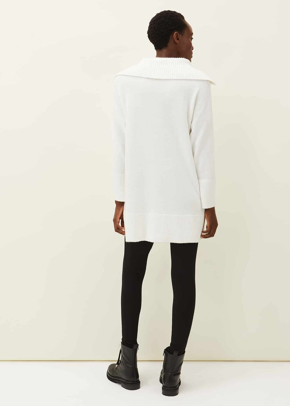 Isabella Zip Up Tunic Dress Winter White