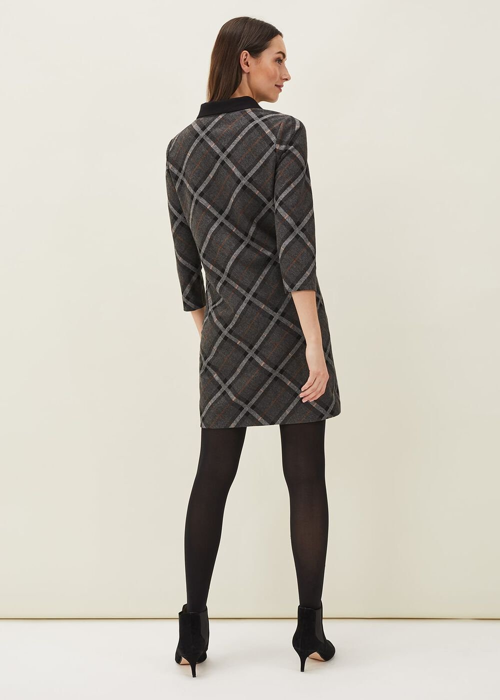 Rayia Check Tunic Dress Black/Grey
