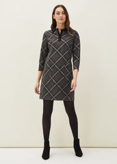 Rayia Check Tunic Dress Black/Grey
