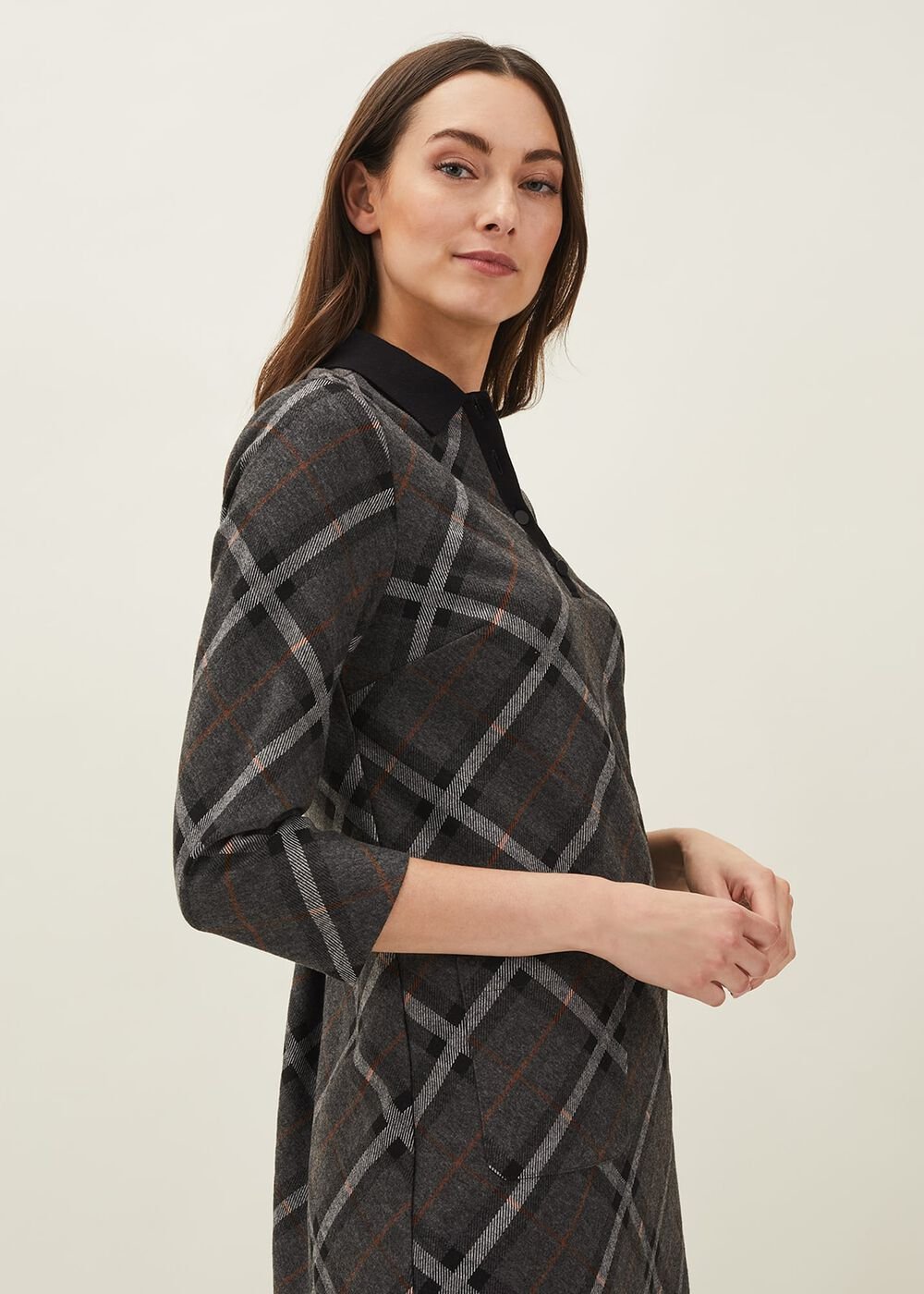 Rayia Check Tunic Dress Black/Grey