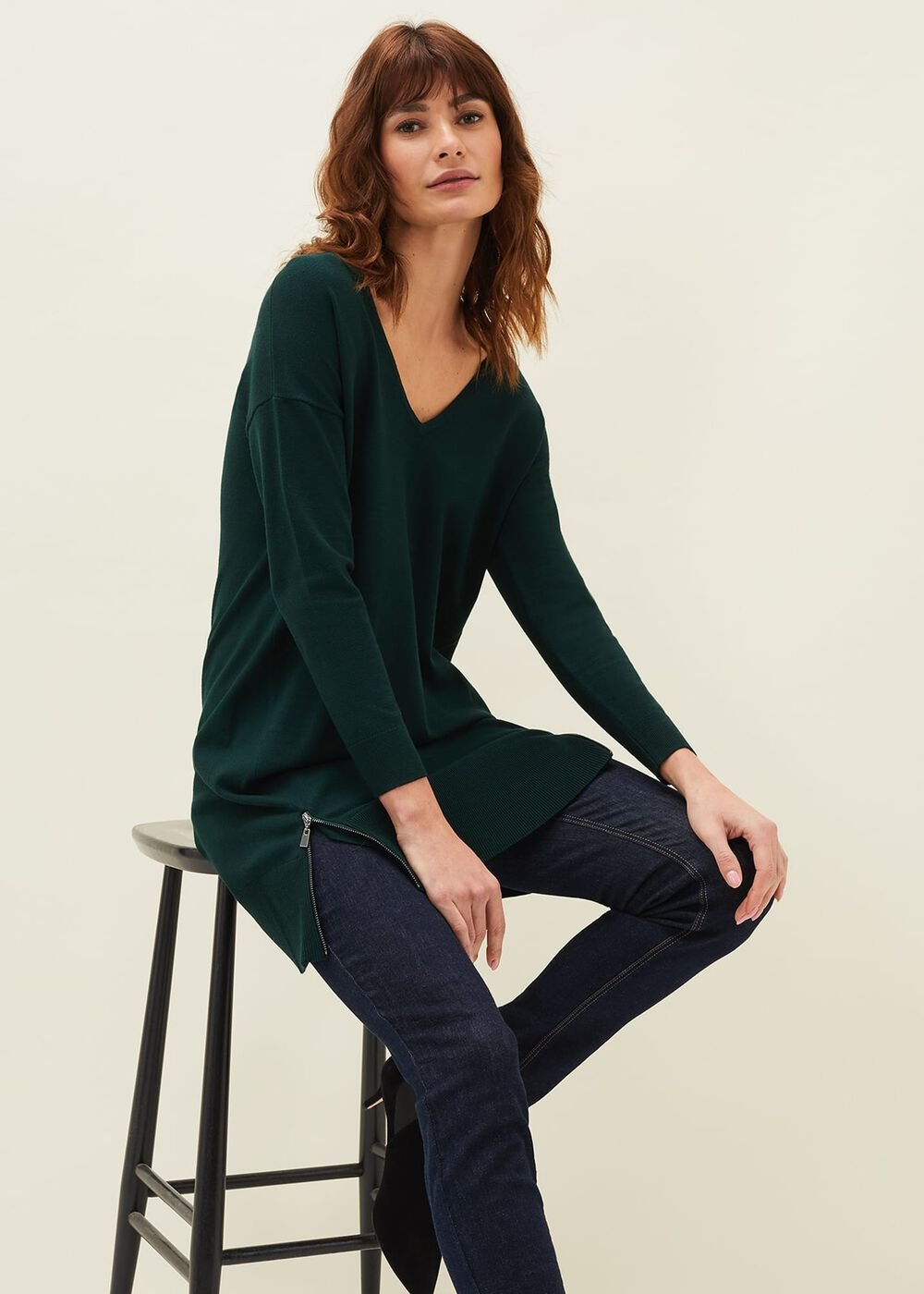 Skylar Knitted Tunic Dress Forest