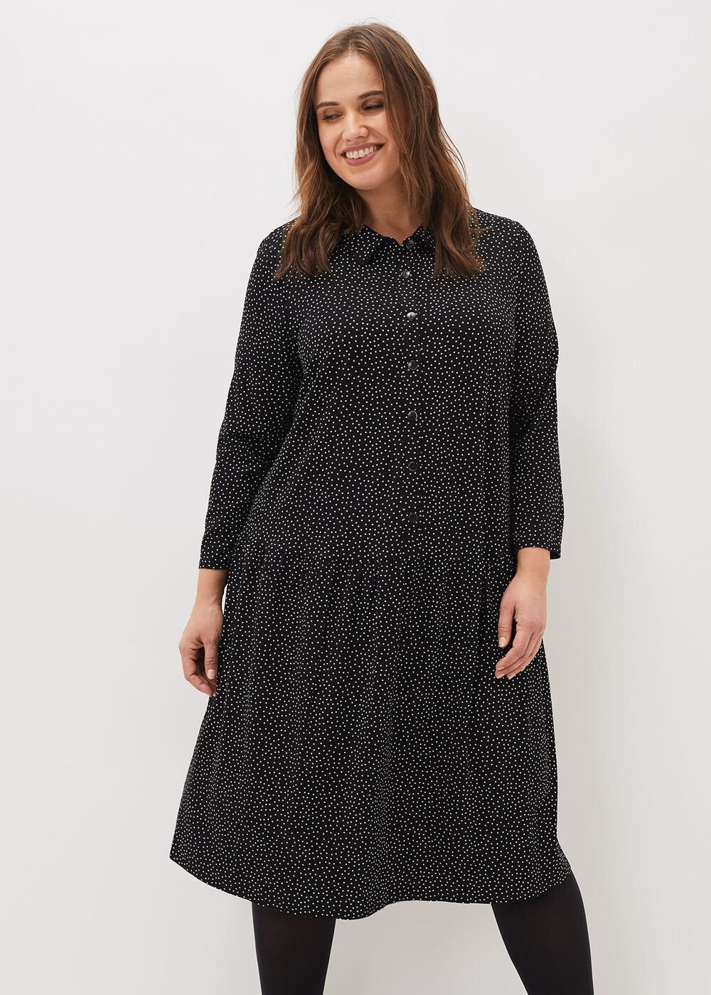 Mina Spot Jersey Dress Black