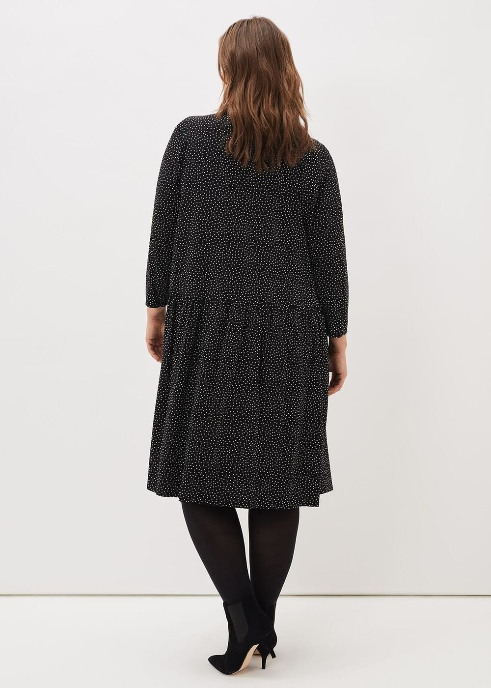 Mina Spot Jersey Dress Black