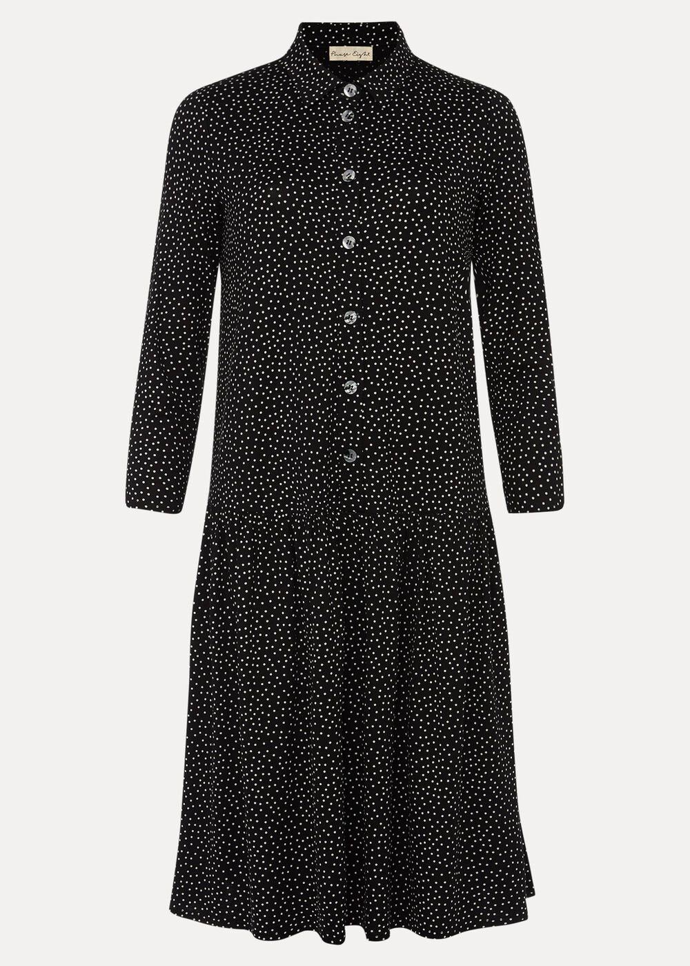 Mina Spot Jersey Dress Black