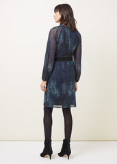 Amelie Snake Print Dress Teal/Black