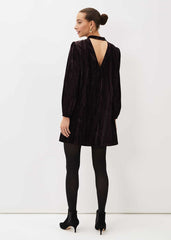 Jacinda Velvet Shift Dress Aubergine