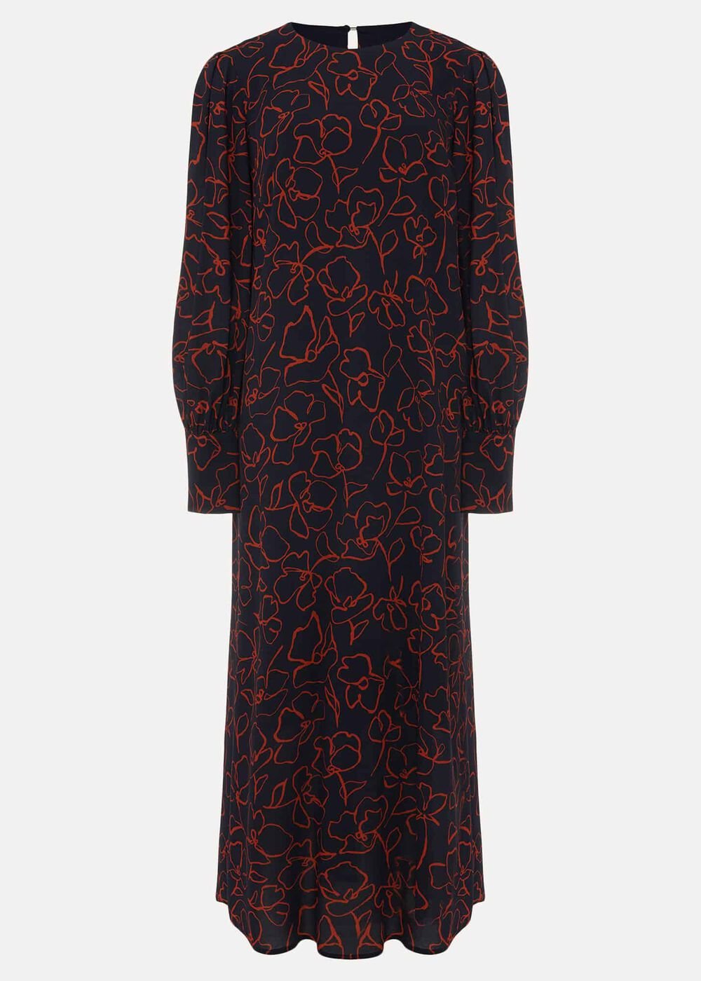 Cosmo Abstract Print Midi Dress Spice/Ink