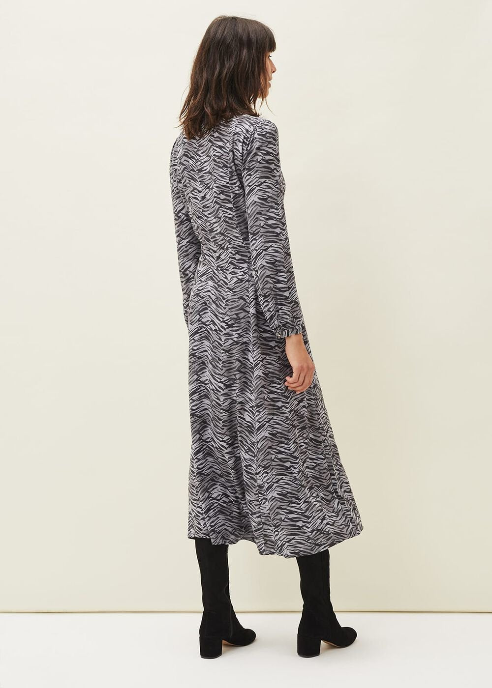 Amari Zebra Print Midaxi Dress Multi-Coloured