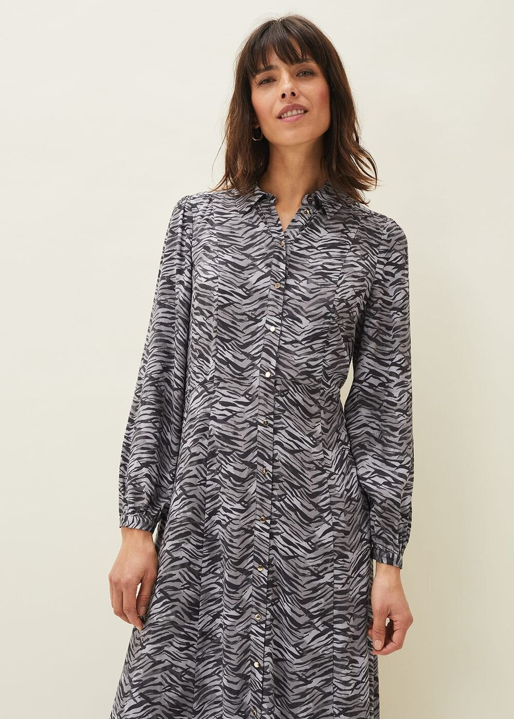 Amari Zebra Print Midaxi Dress Multi-Coloured