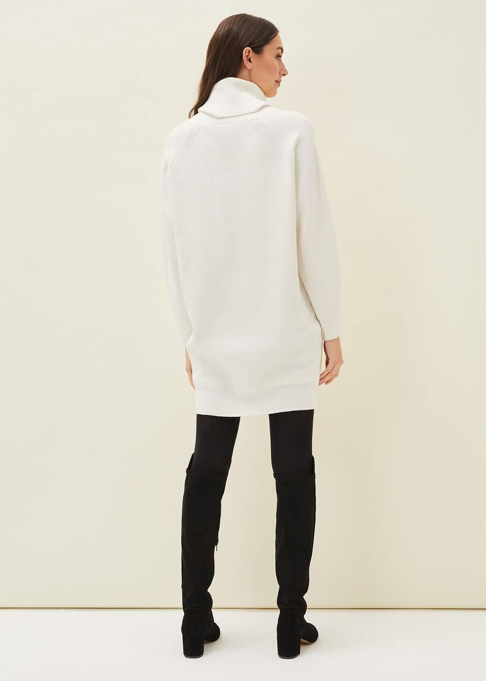 Nisha Roll Neck Jumper Dress Winter White