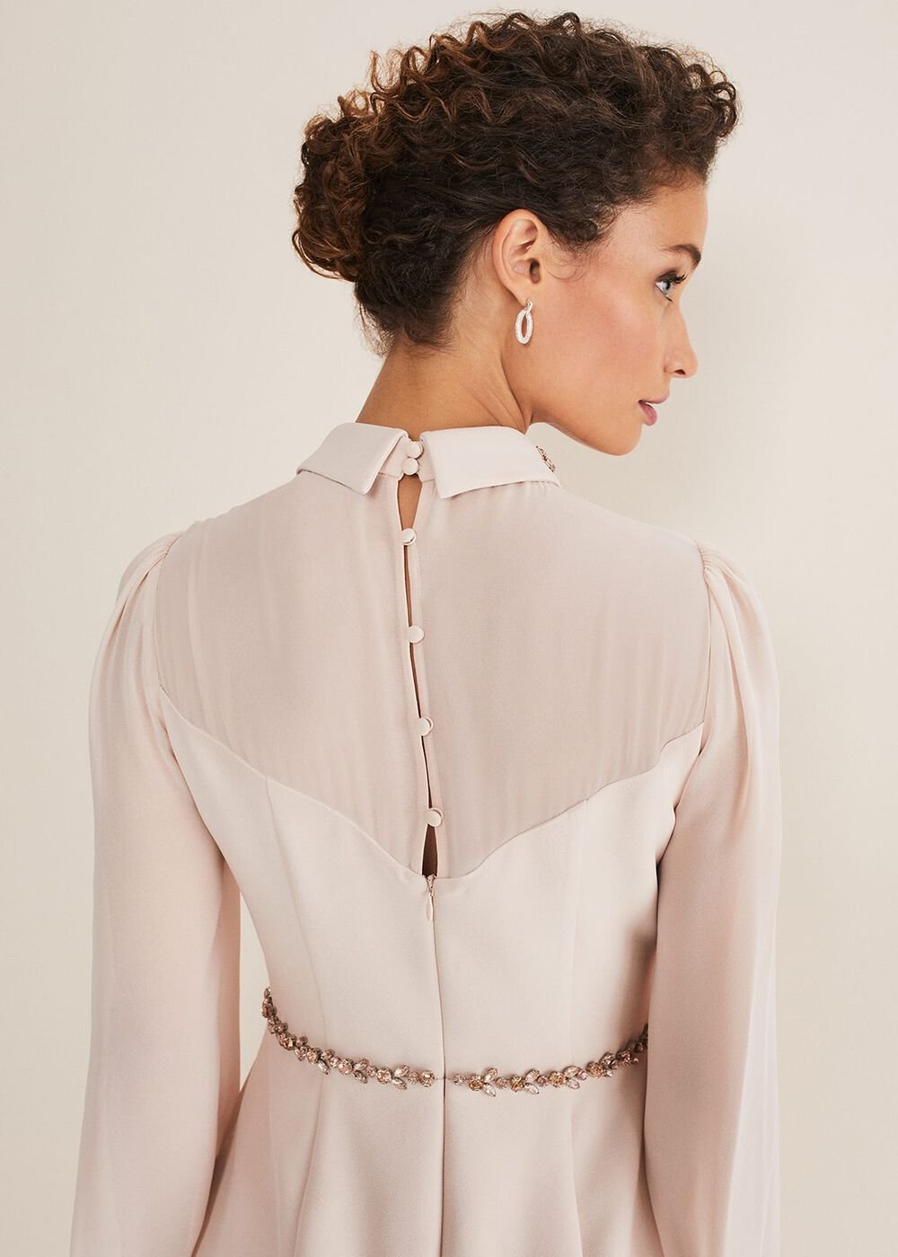 Avah Embellished Fitted Dress Cameo