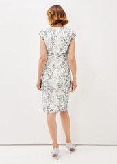 Floral Lace Overlay Pencil Dress Ivory/Multi